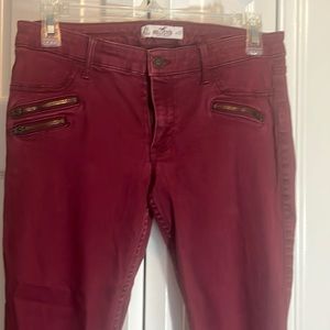 Hollister Burgundy/maroon skinny jeans